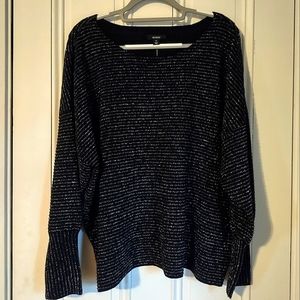 Alfani Deep Black Metallic Sweater Plus Size 3X